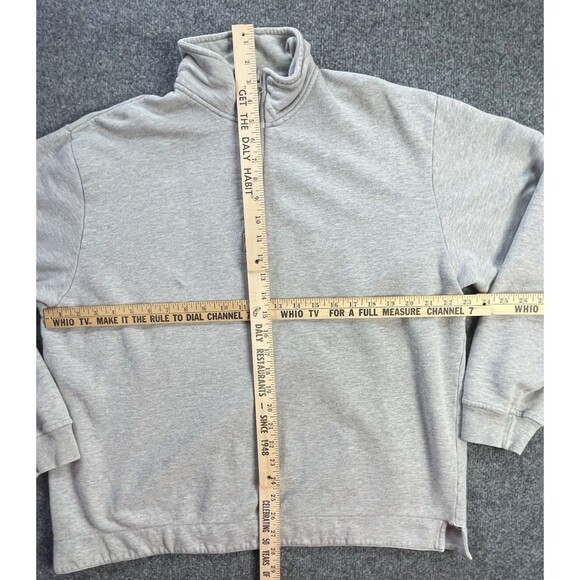 Vintage J Crew Sweat Shirt 1/4 Zip Pullover Mens Large Grey Hong Kong Fall Lg - Picture 10 of 16